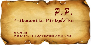 Prikosovits Pintyőke névjegykártya